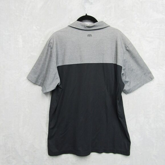 Travis Mathew Polo Shirt Mens Large Gray Black Solid Golf Logo - Picture 3 of 14